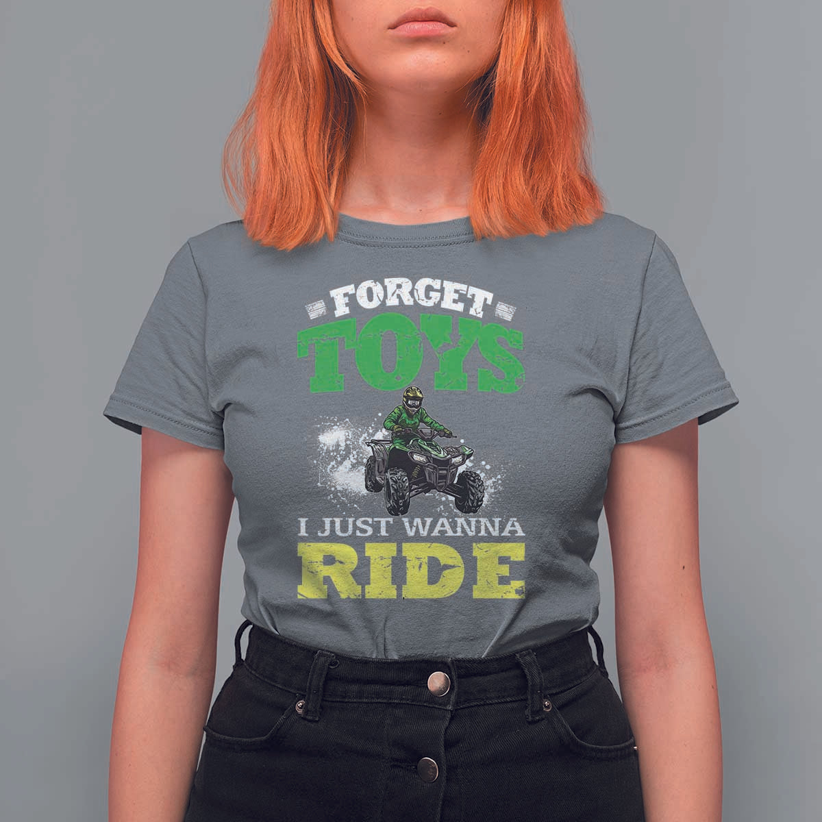 Funny Quad Bike Kid T Shirt For Women Forget Toys I Just Wanna Ride