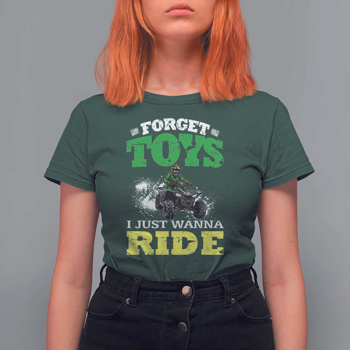 Funny Quad Bike Kid T Shirt For Women Forget Toys I Just Wanna Ride