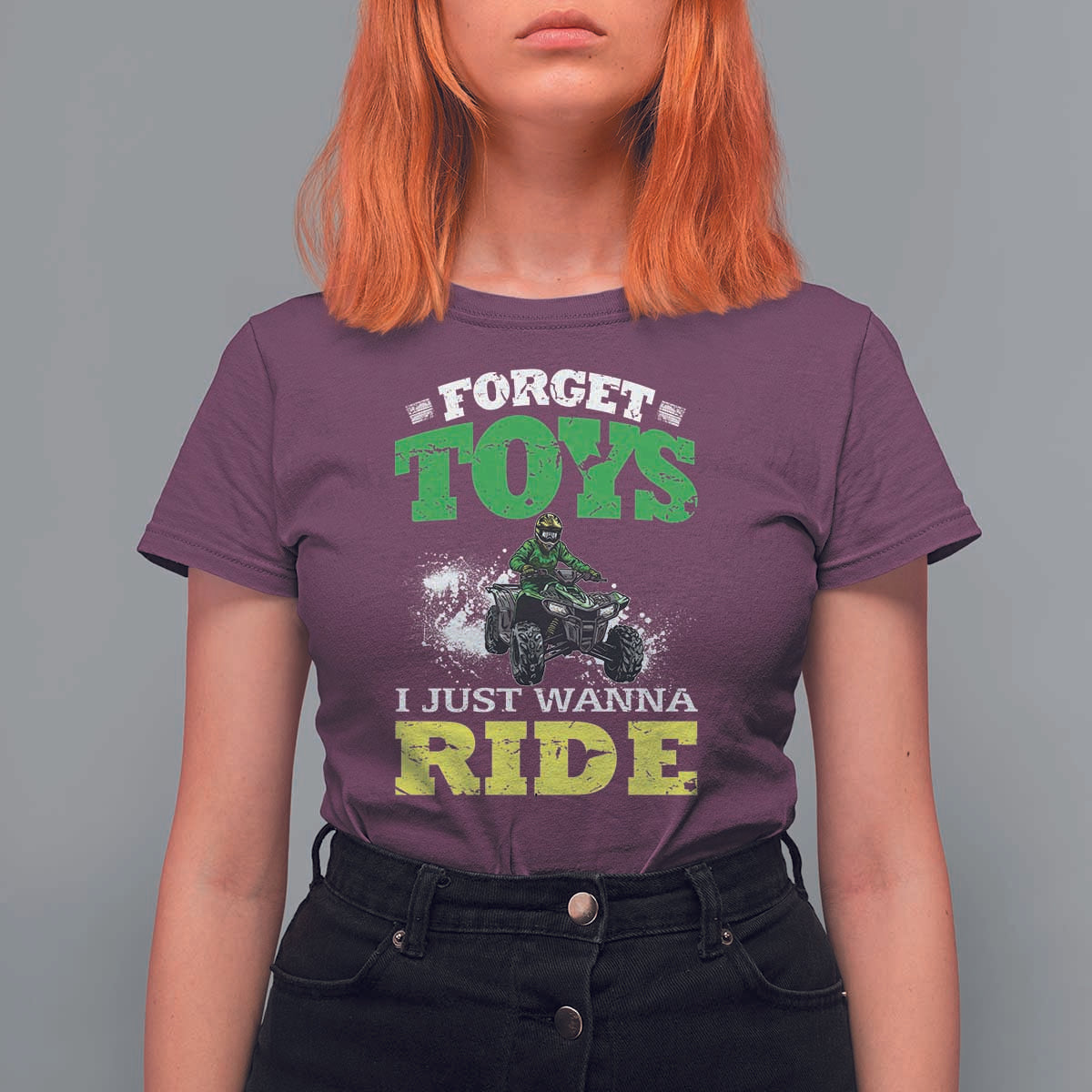 Funny Quad Bike Kid T Shirt For Women Forget Toys I Just Wanna Ride