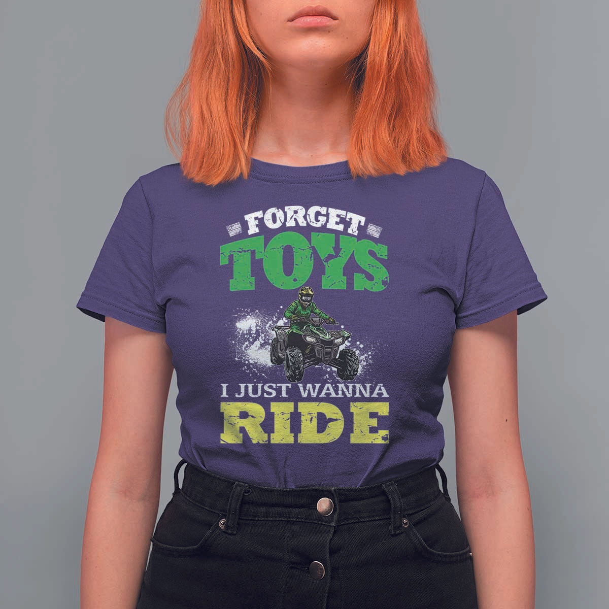 Funny Quad Bike Kid T Shirt For Women Forget Toys I Just Wanna Ride