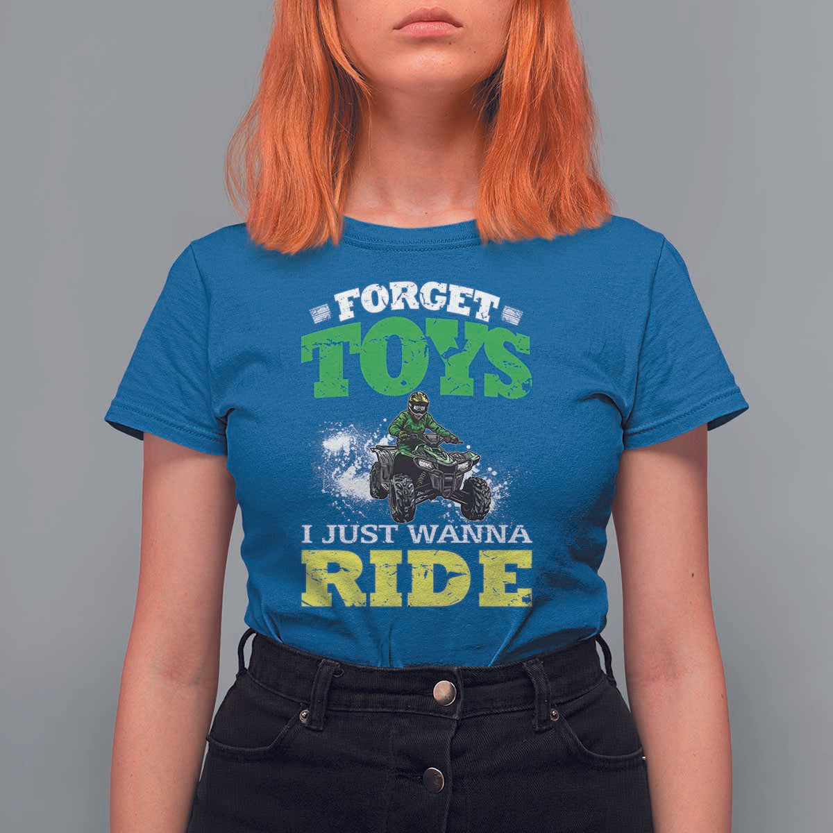 Funny Quad Bike Kid T Shirt For Women Forget Toys I Just Wanna Ride