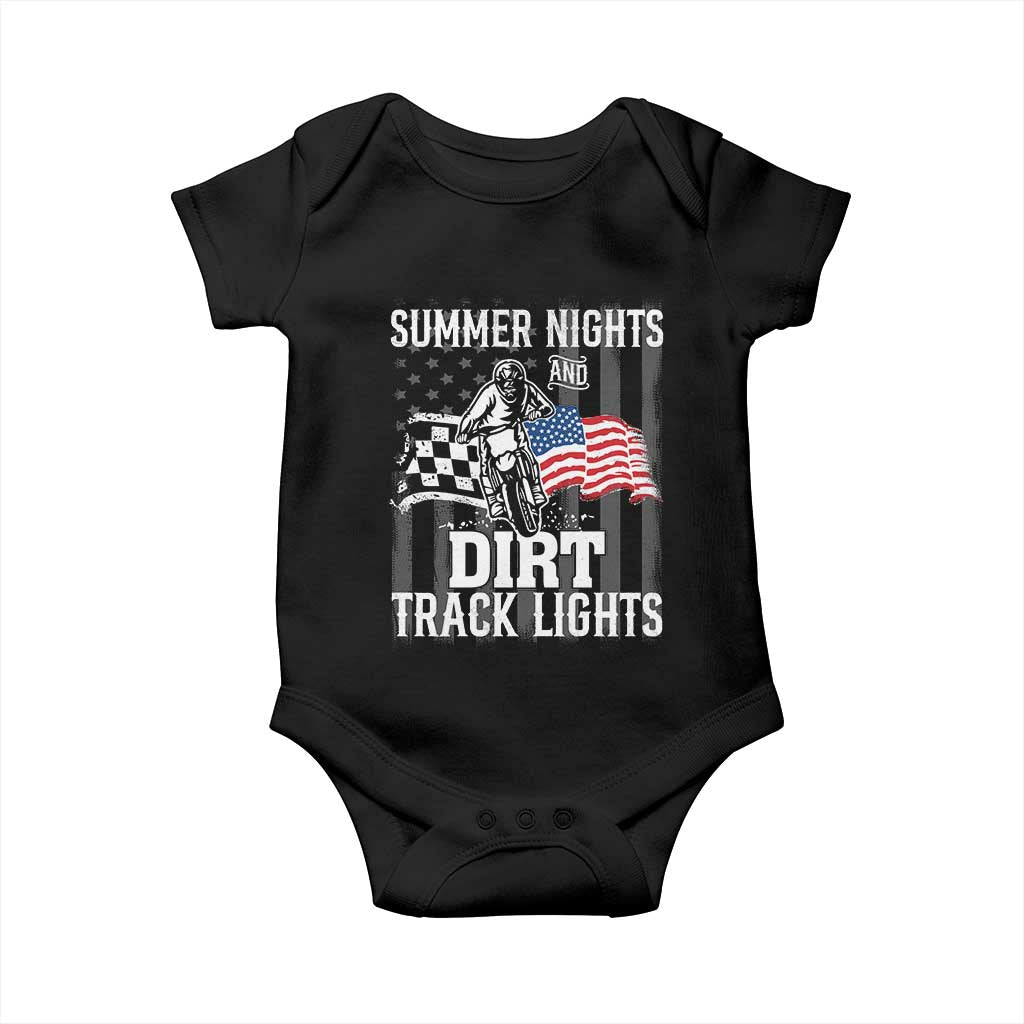 Dirt Bike Baby Onesie Summer Nights Dirt Track Lights Racing