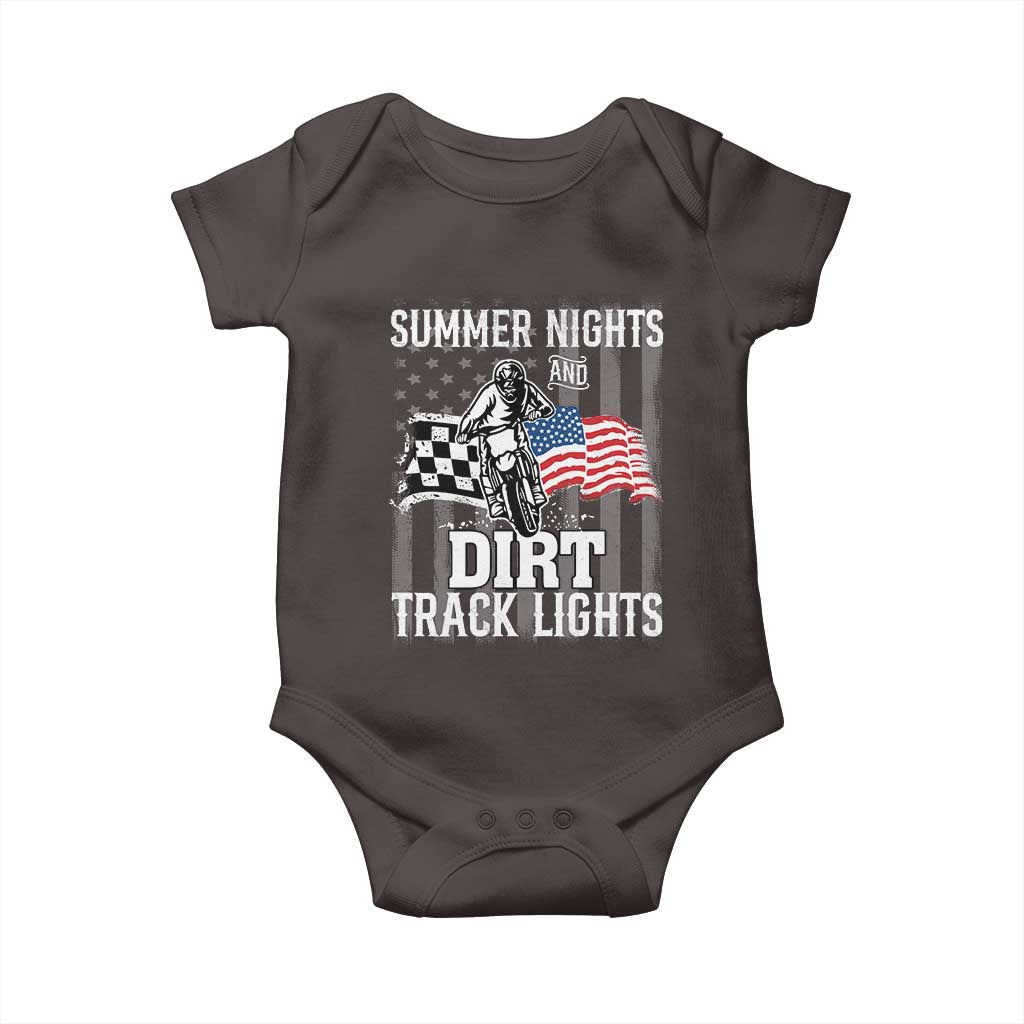 Dirt Bike Baby Onesie Summer Nights Dirt Track Lights Racing