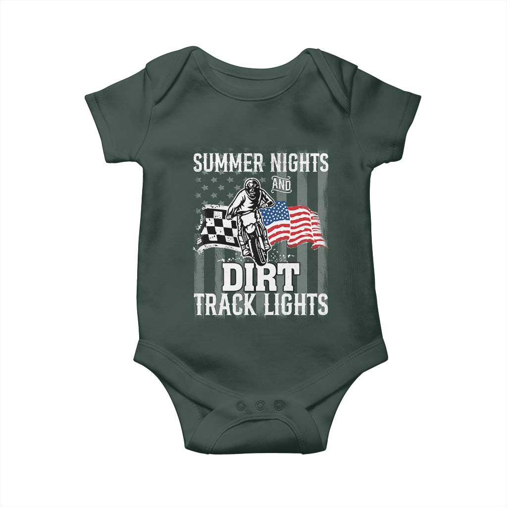 Dirt Bike Baby Onesie Summer Nights Dirt Track Lights Racing