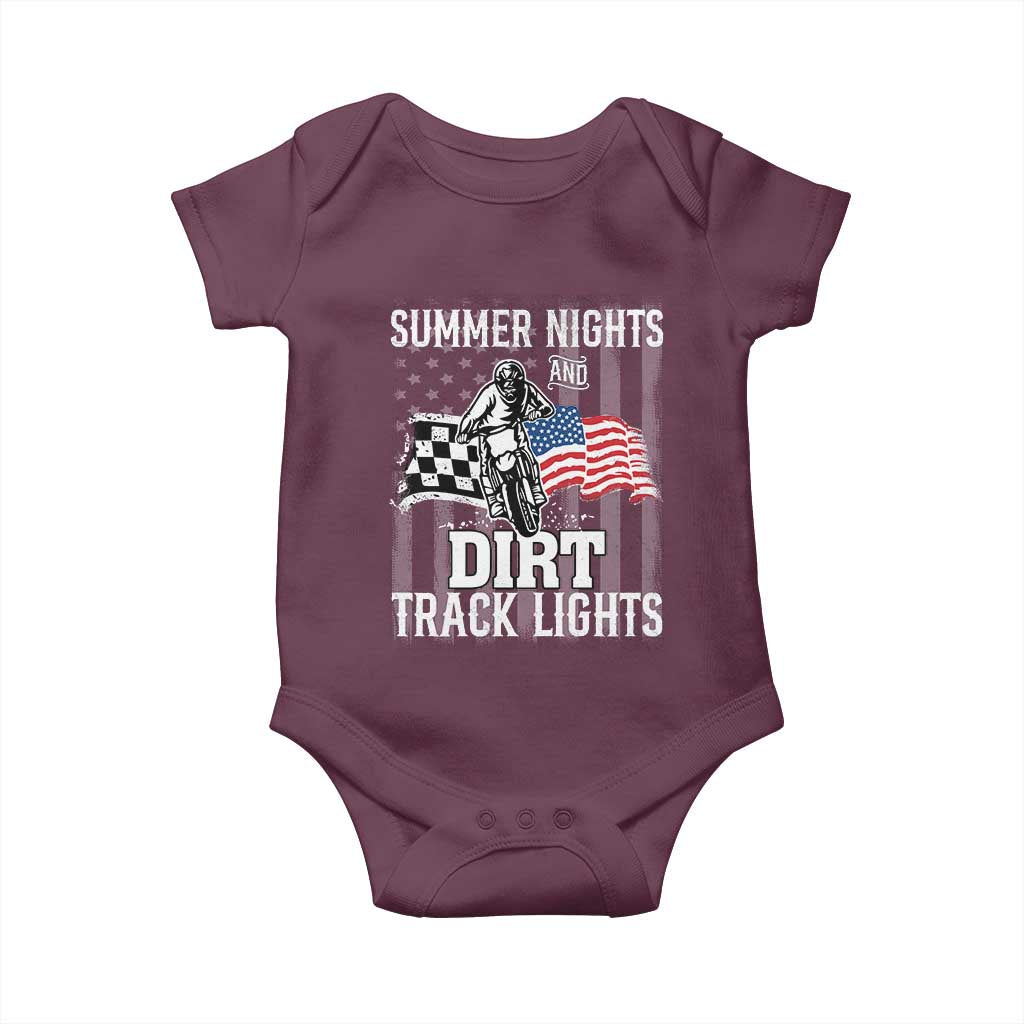 Dirt Bike Baby Onesie Summer Nights Dirt Track Lights Racing