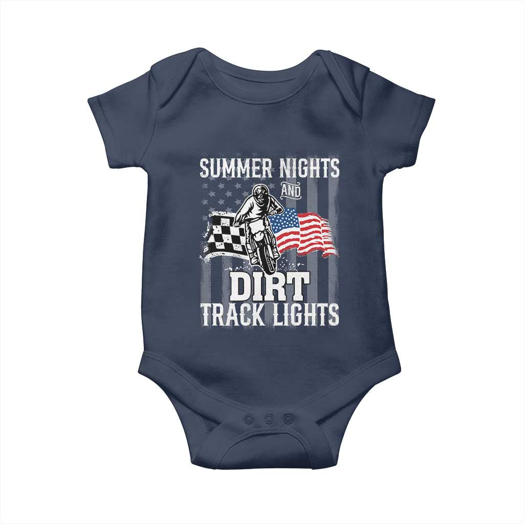 Dirt Bike Baby Onesie Summer Nights Dirt Track Lights Racing