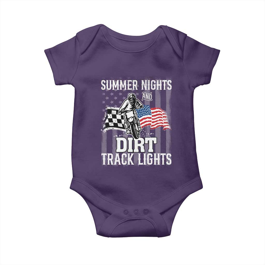 Dirt Bike Baby Onesie Summer Nights Dirt Track Lights Racing
