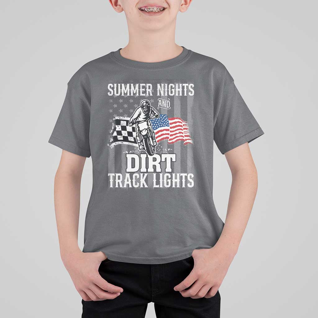 Dirt Bike T Shirt For Kid Summer Nights Dirt Track Lights Racing