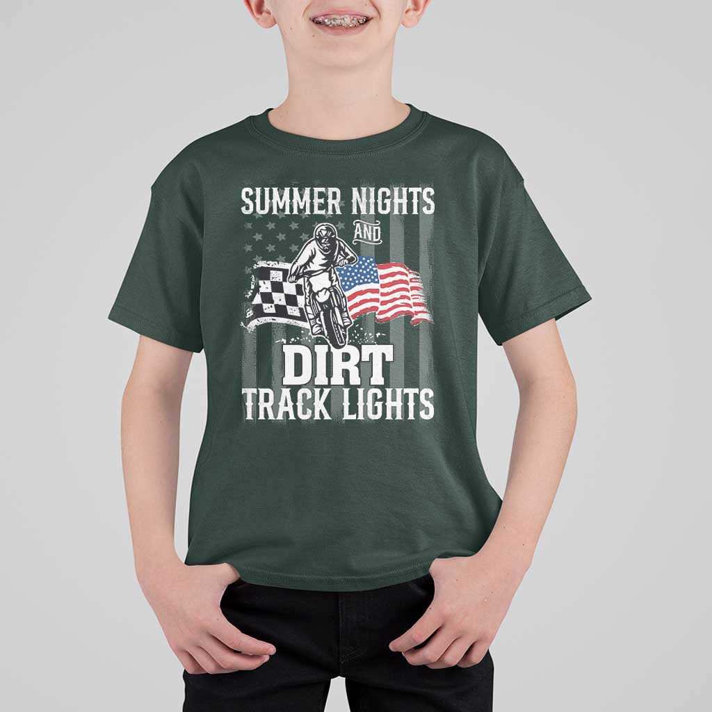 Dirt Bike T Shirt For Kid Summer Nights Dirt Track Lights Racing