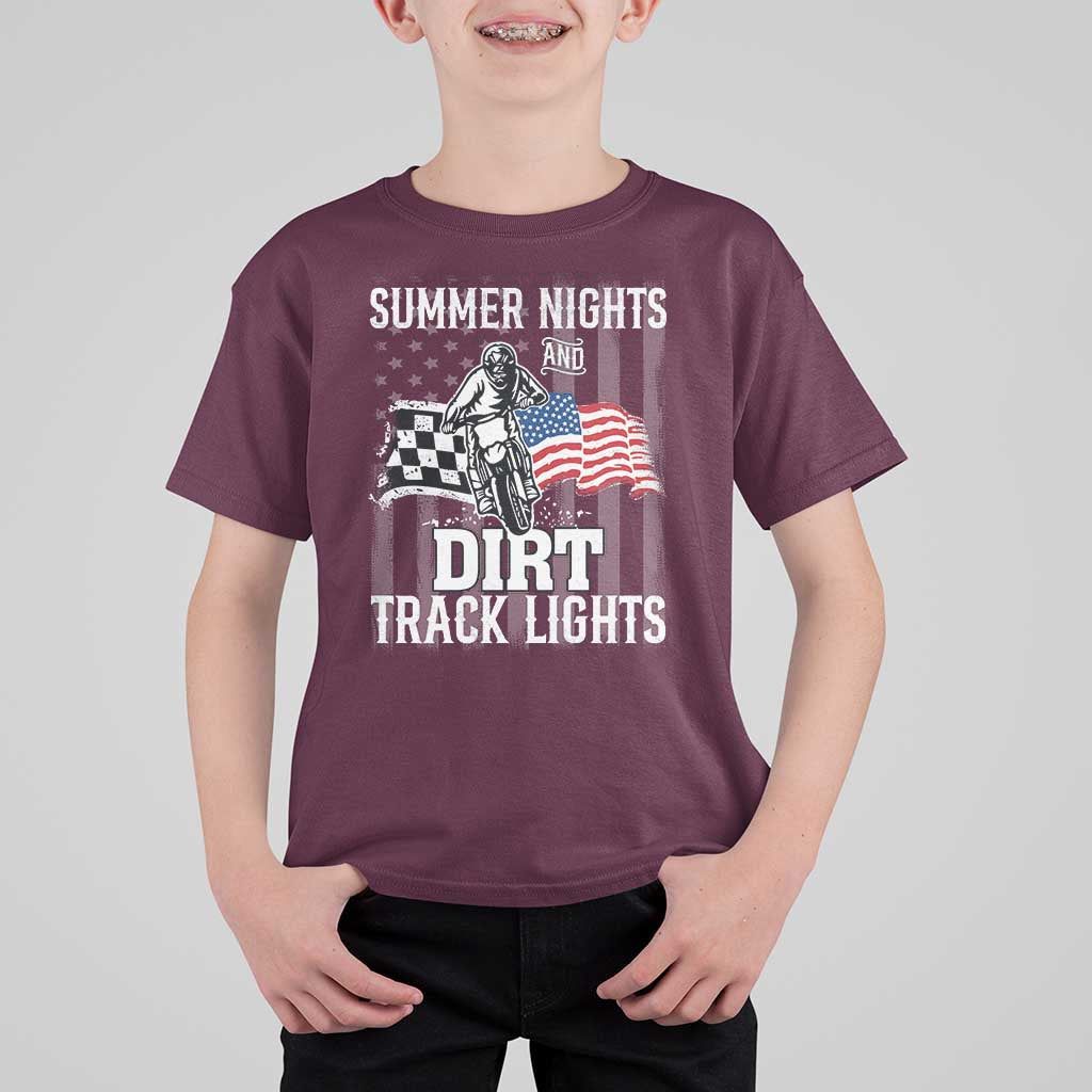 Dirt Bike T Shirt For Kid Summer Nights Dirt Track Lights Racing