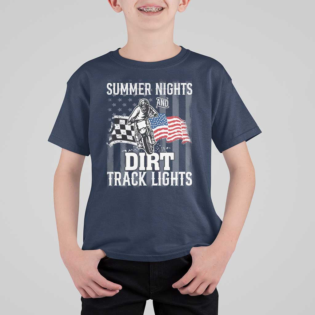 Dirt Bike T Shirt For Kid Summer Nights Dirt Track Lights Racing