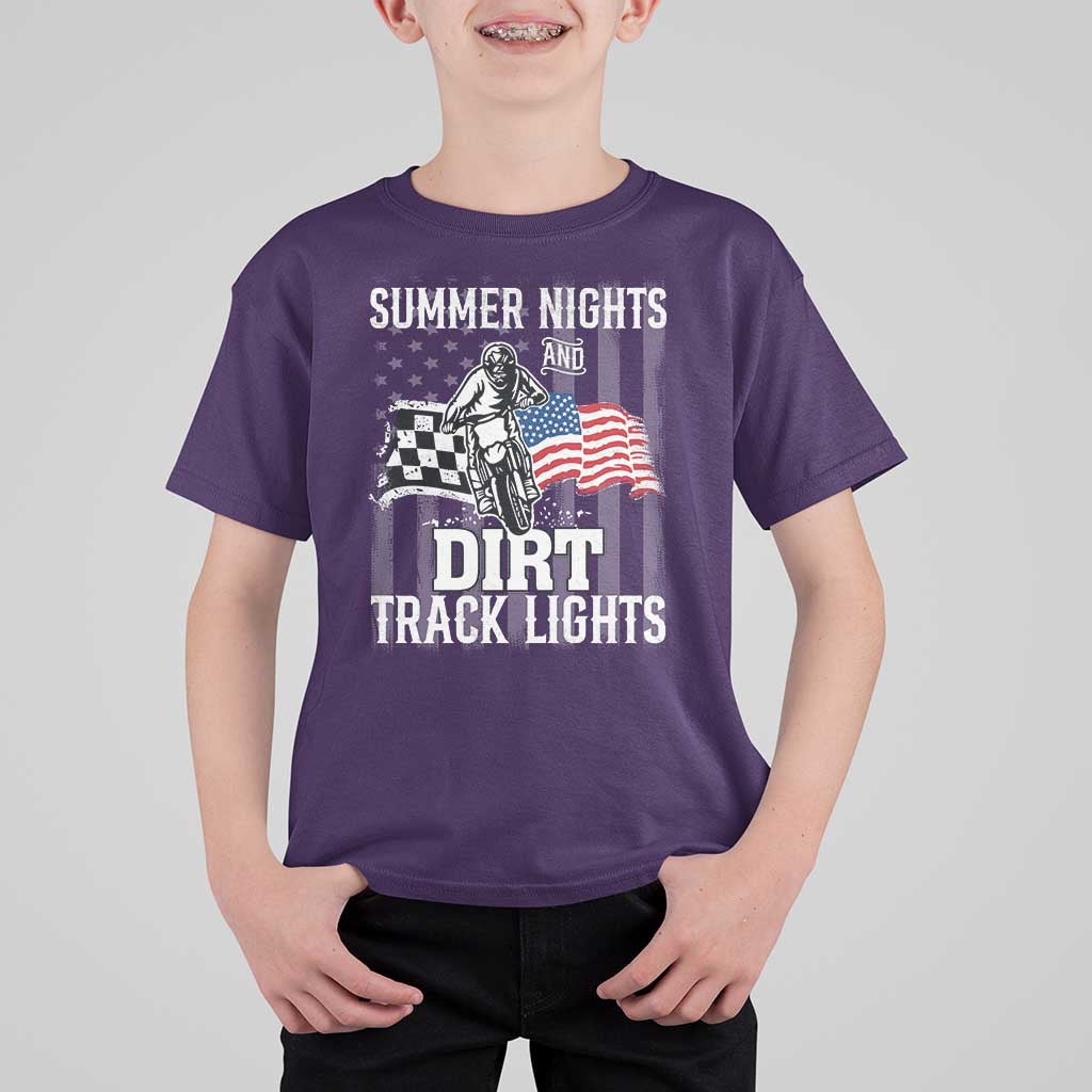 Dirt Bike T Shirt For Kid Summer Nights Dirt Track Lights Racing