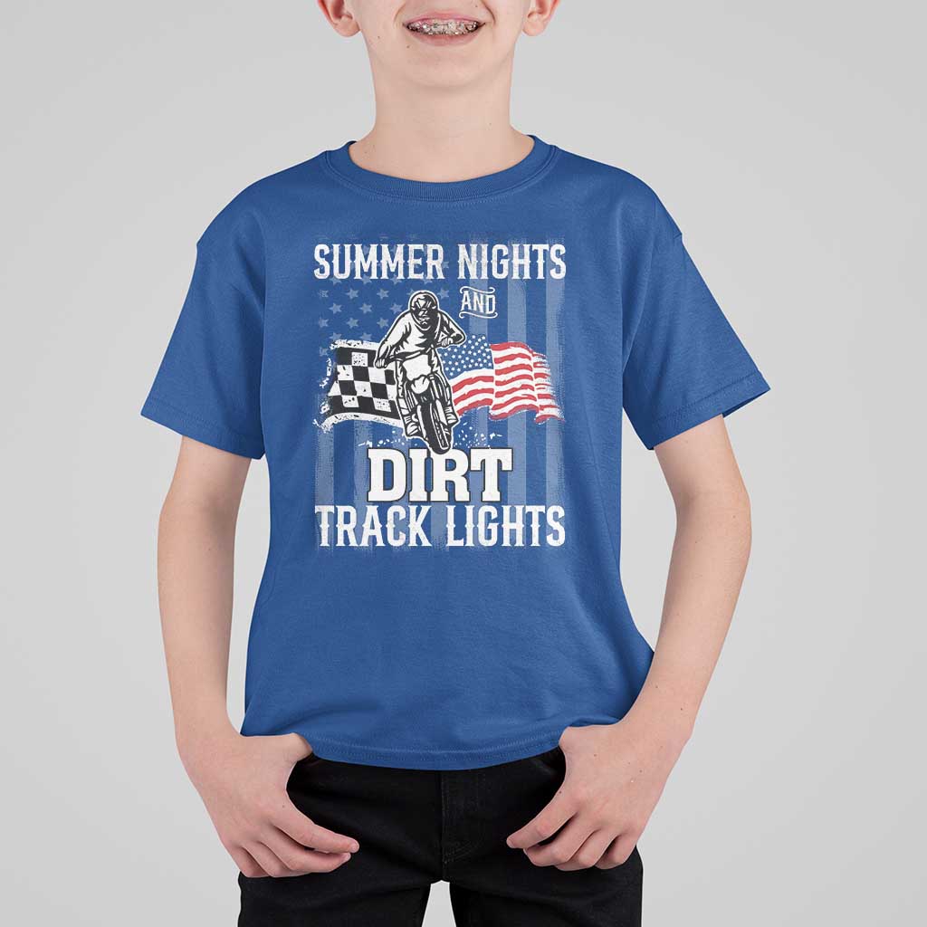 Dirt Bike T Shirt For Kid Summer Nights Dirt Track Lights Racing