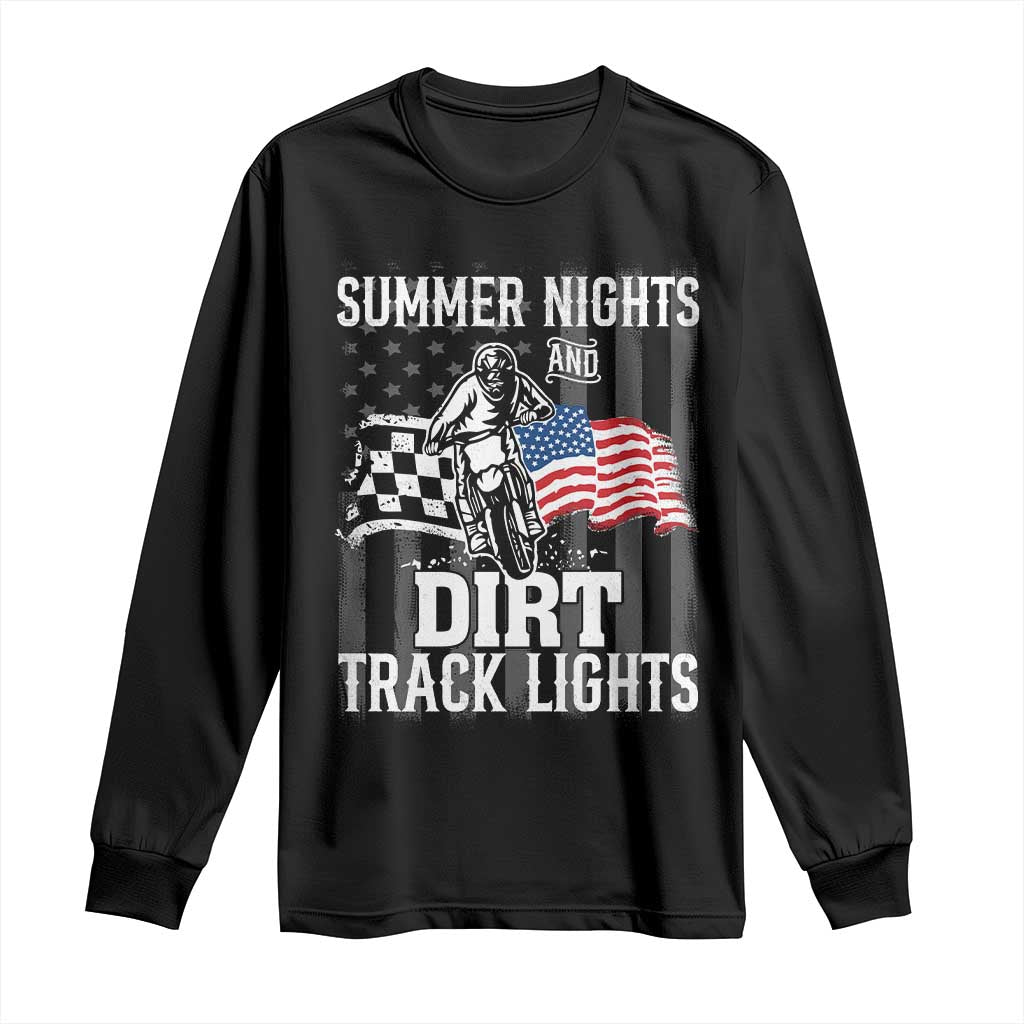 Dirt Bike Long Sleeve Shirt Summer Nights Dirt Track Lights Racing