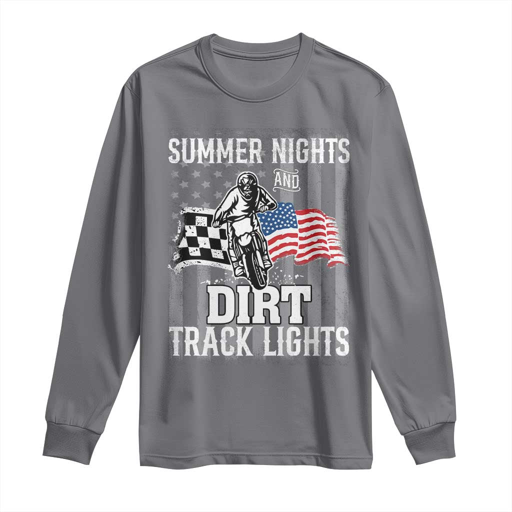 Dirt Bike Long Sleeve Shirt Summer Nights Dirt Track Lights Racing