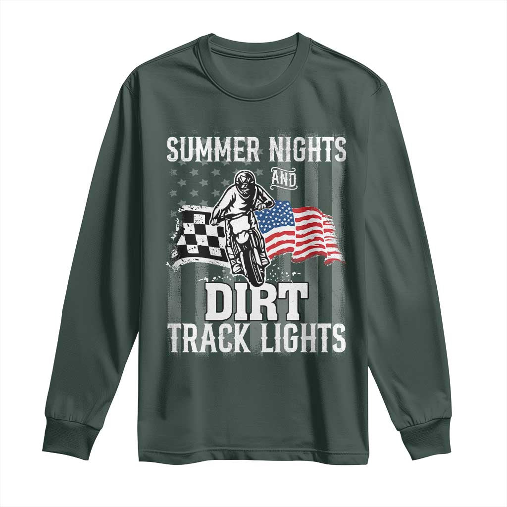 Dirt Bike Long Sleeve Shirt Summer Nights Dirt Track Lights Racing