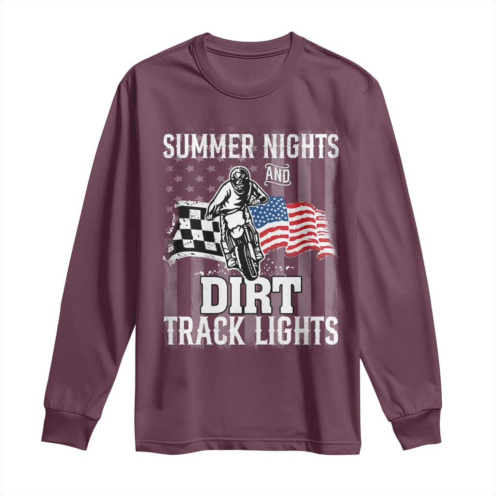Dirt Bike Long Sleeve Shirt Summer Nights Dirt Track Lights Racing