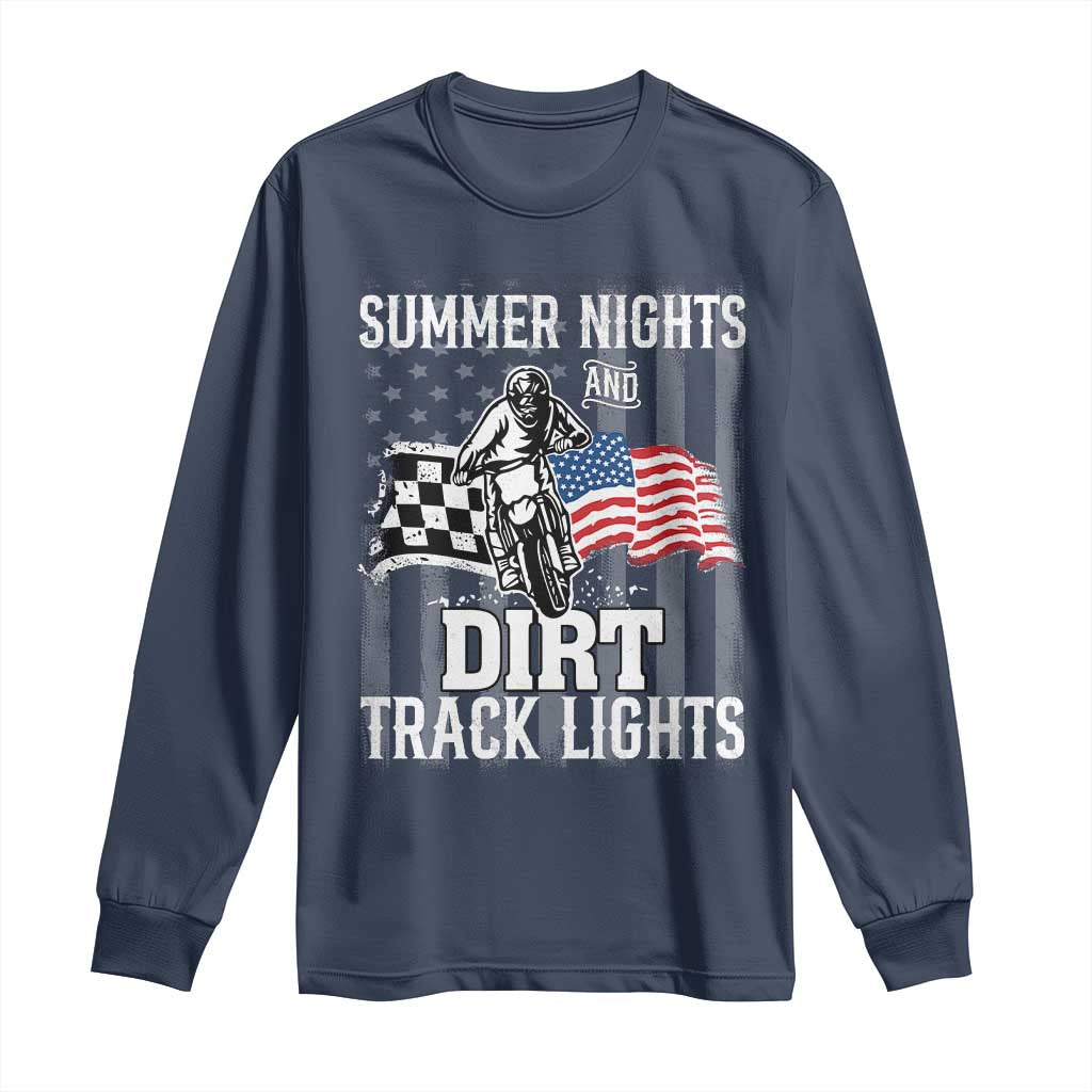 Dirt Bike Long Sleeve Shirt Summer Nights Dirt Track Lights Racing
