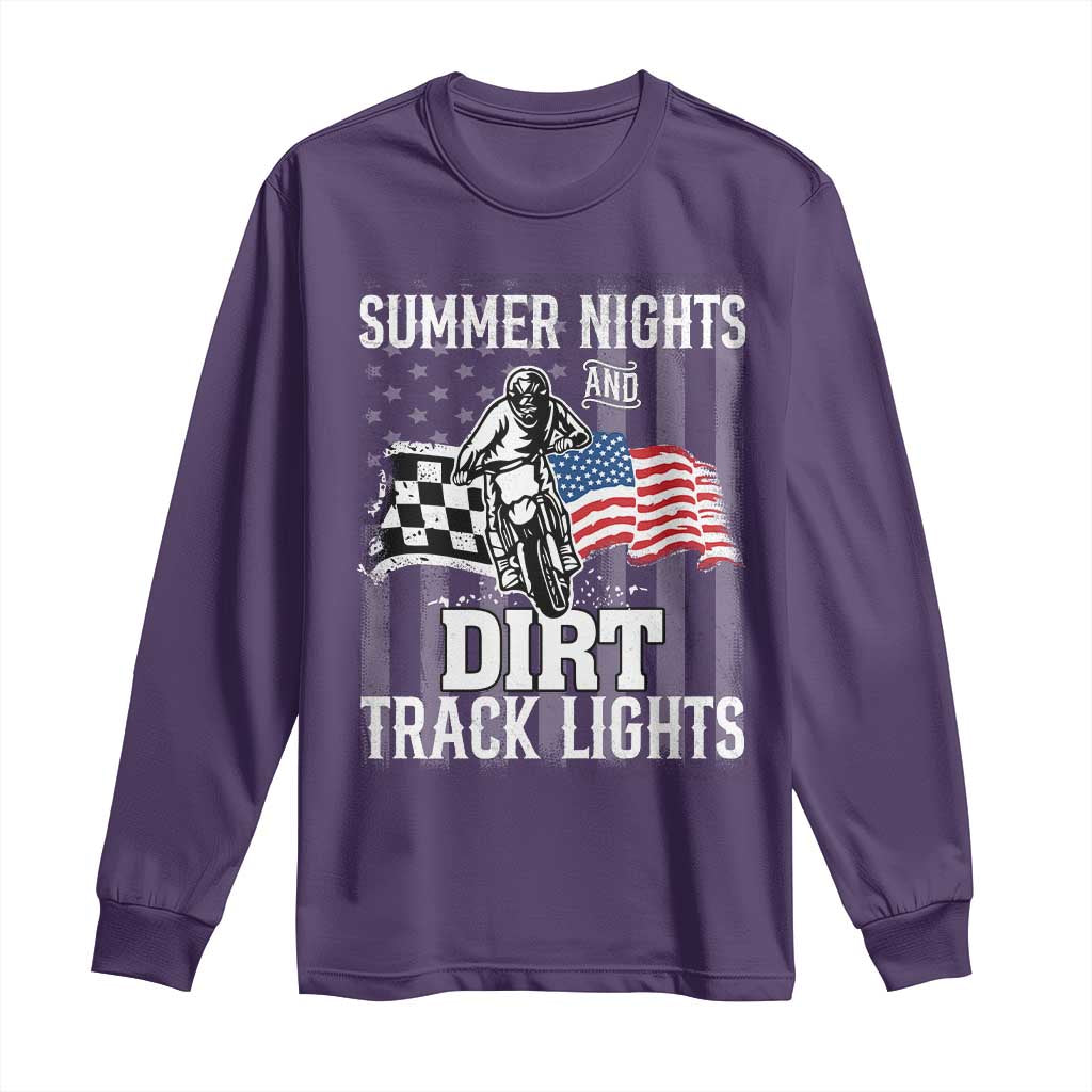 Dirt Bike Long Sleeve Shirt Summer Nights Dirt Track Lights Racing