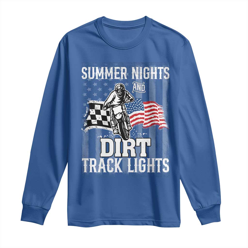 Dirt Bike Long Sleeve Shirt Summer Nights Dirt Track Lights Racing