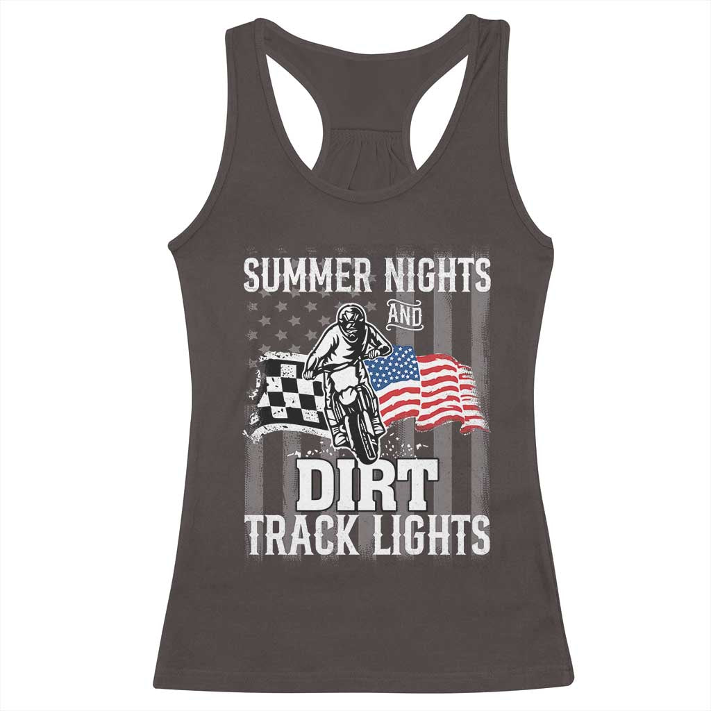 Dirt Bike Racerback Tank Top Summer Nights Dirt Track Lights Racing