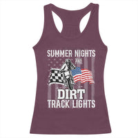 Dirt Bike Racerback Tank Top Summer Nights Dirt Track Lights Racing