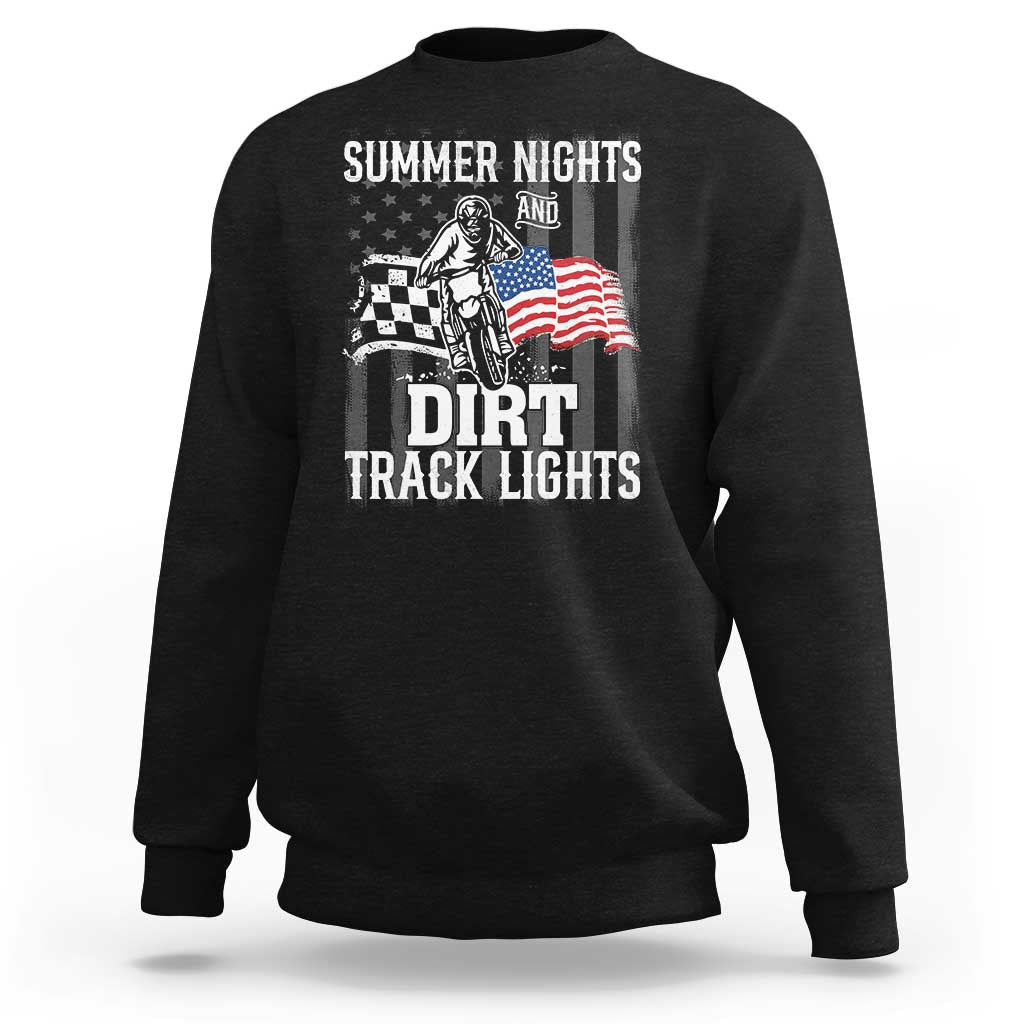 Dirt Bike Sweatshirt Summer Nights Dirt Track Lights Racing