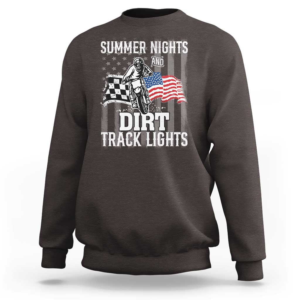 Dirt Bike Sweatshirt Summer Nights Dirt Track Lights Racing