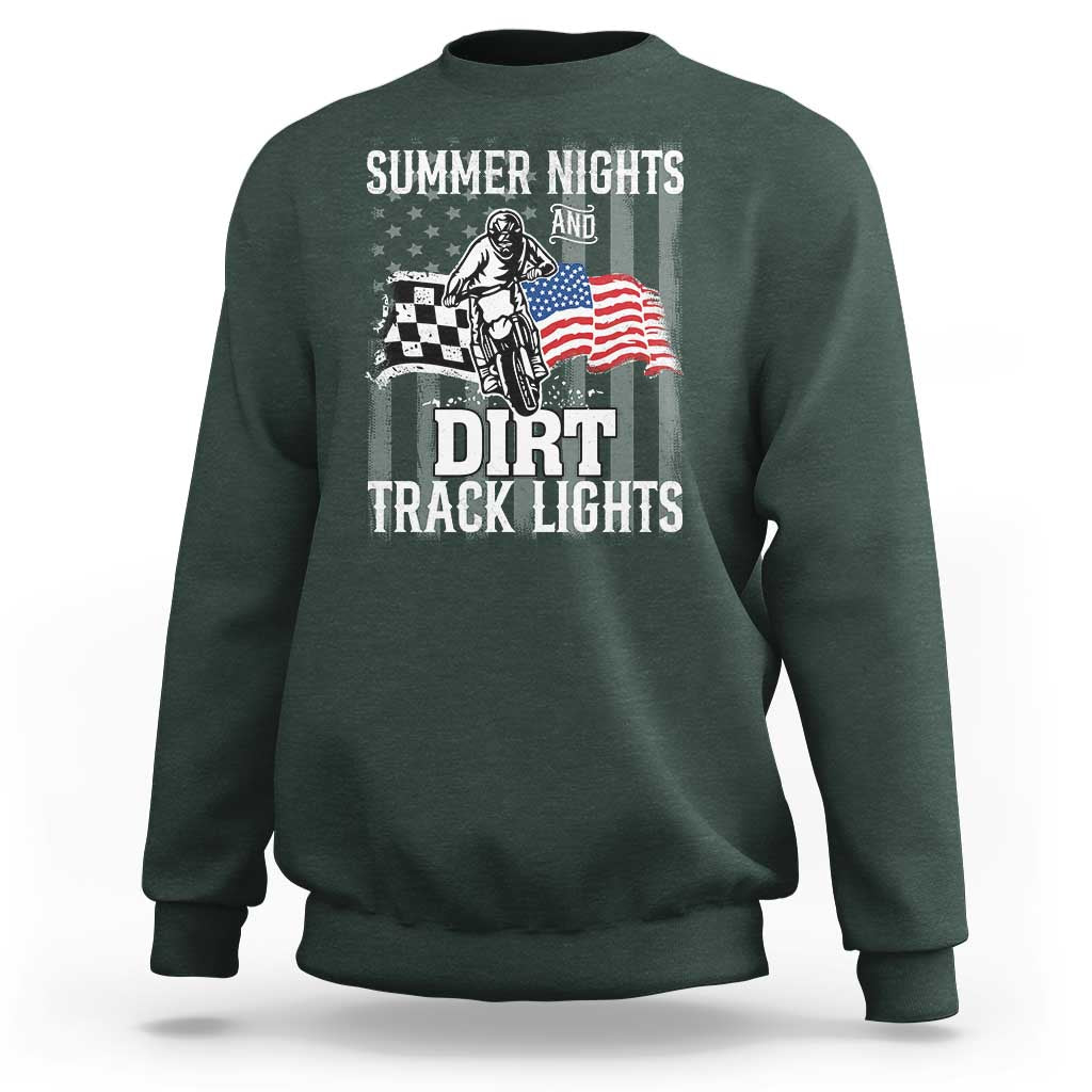 Dirt Bike Sweatshirt Summer Nights Dirt Track Lights Racing