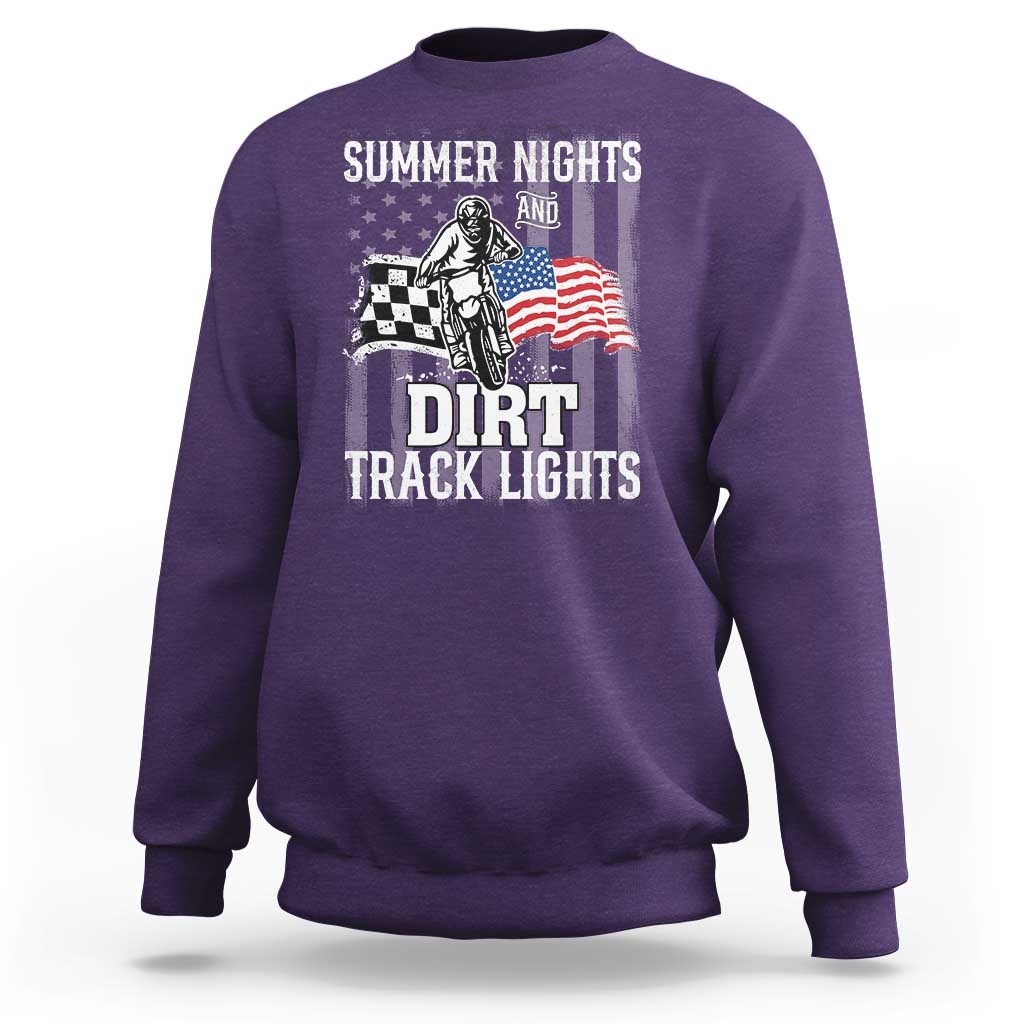 Dirt Bike Sweatshirt Summer Nights Dirt Track Lights Racing
