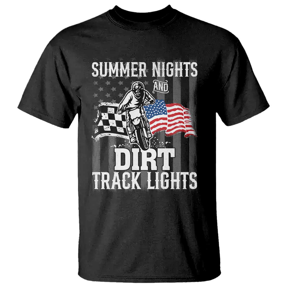 Dirt Bike T Shirt Summer Nights Dirt Track Lights Racing