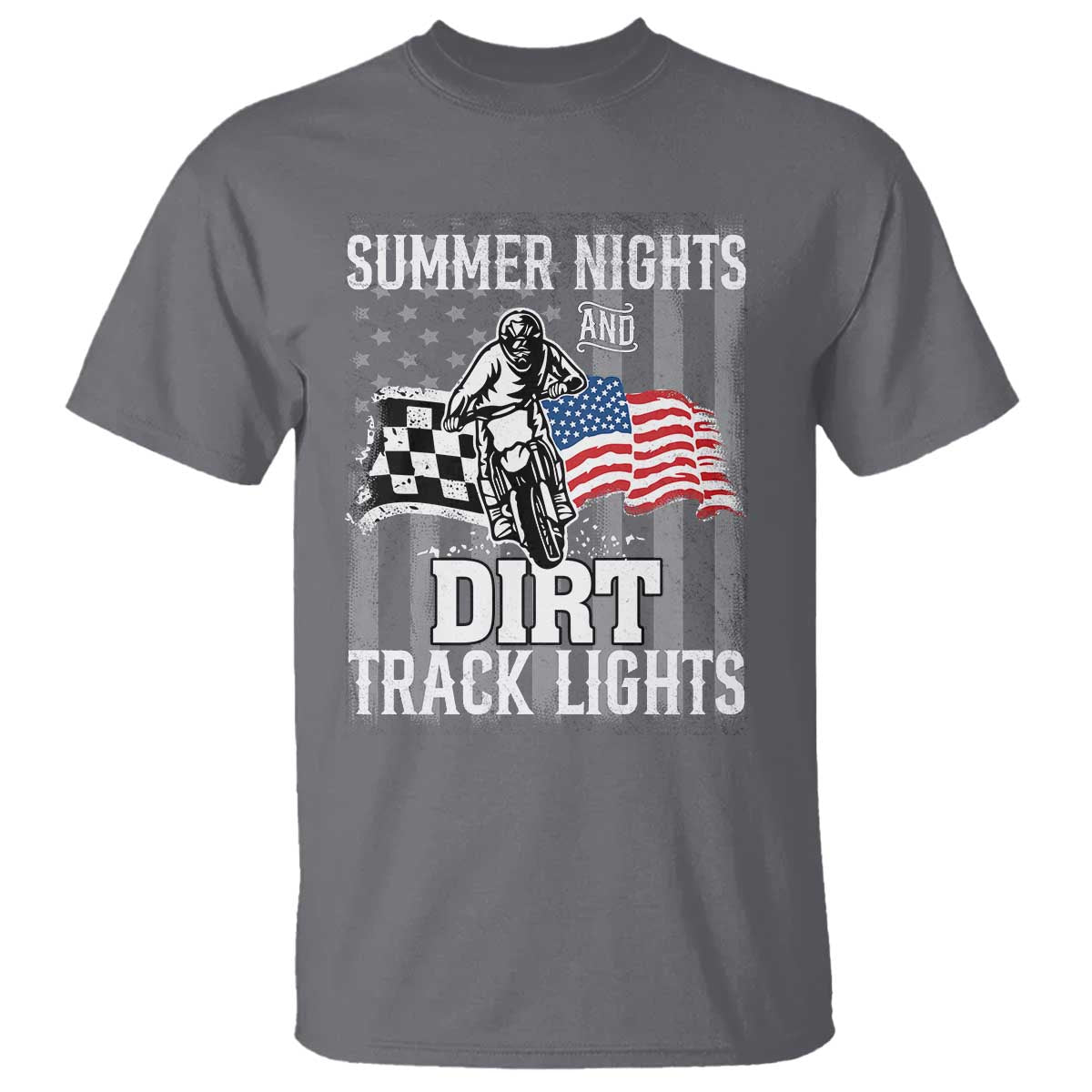 Dirt Bike T Shirt Summer Nights Dirt Track Lights Racing