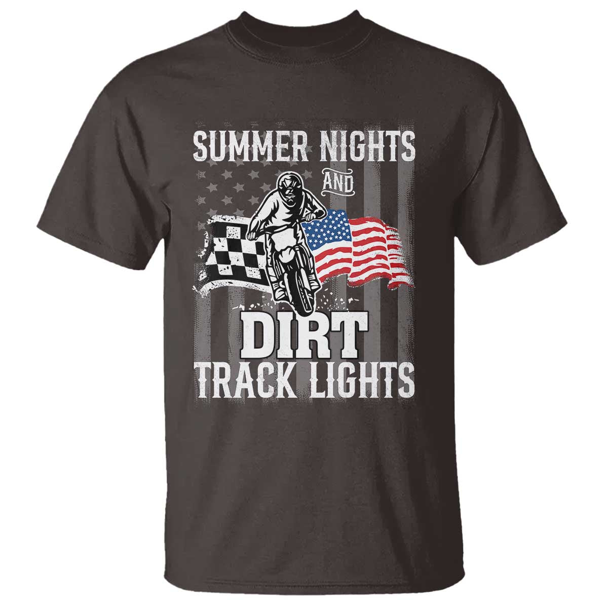 Dirt Bike T Shirt Summer Nights Dirt Track Lights Racing
