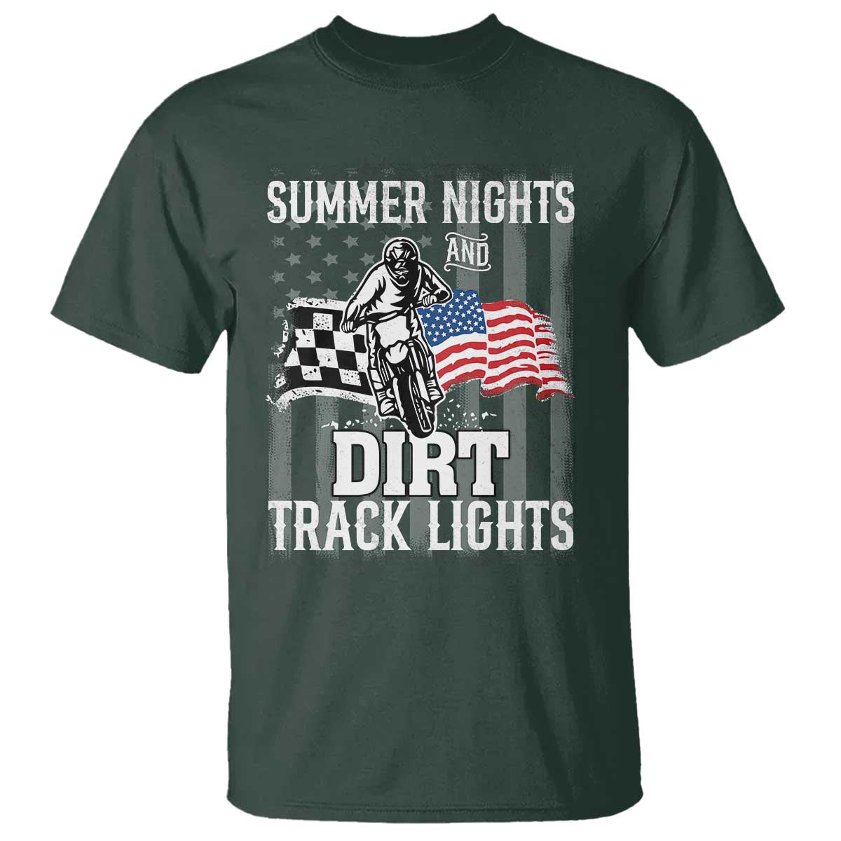 Dirt Bike T Shirt Summer Nights Dirt Track Lights Racing