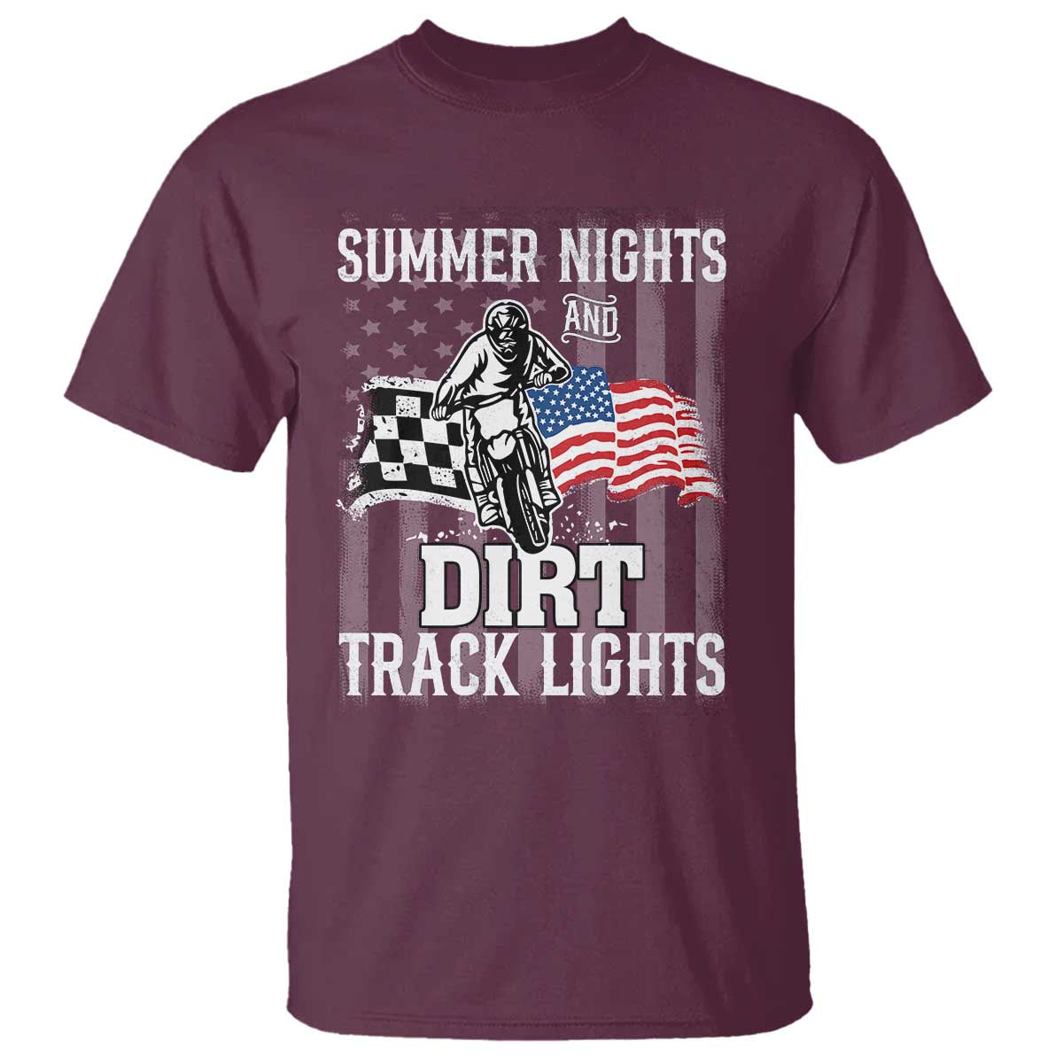 Dirt Bike T Shirt Summer Nights Dirt Track Lights Racing