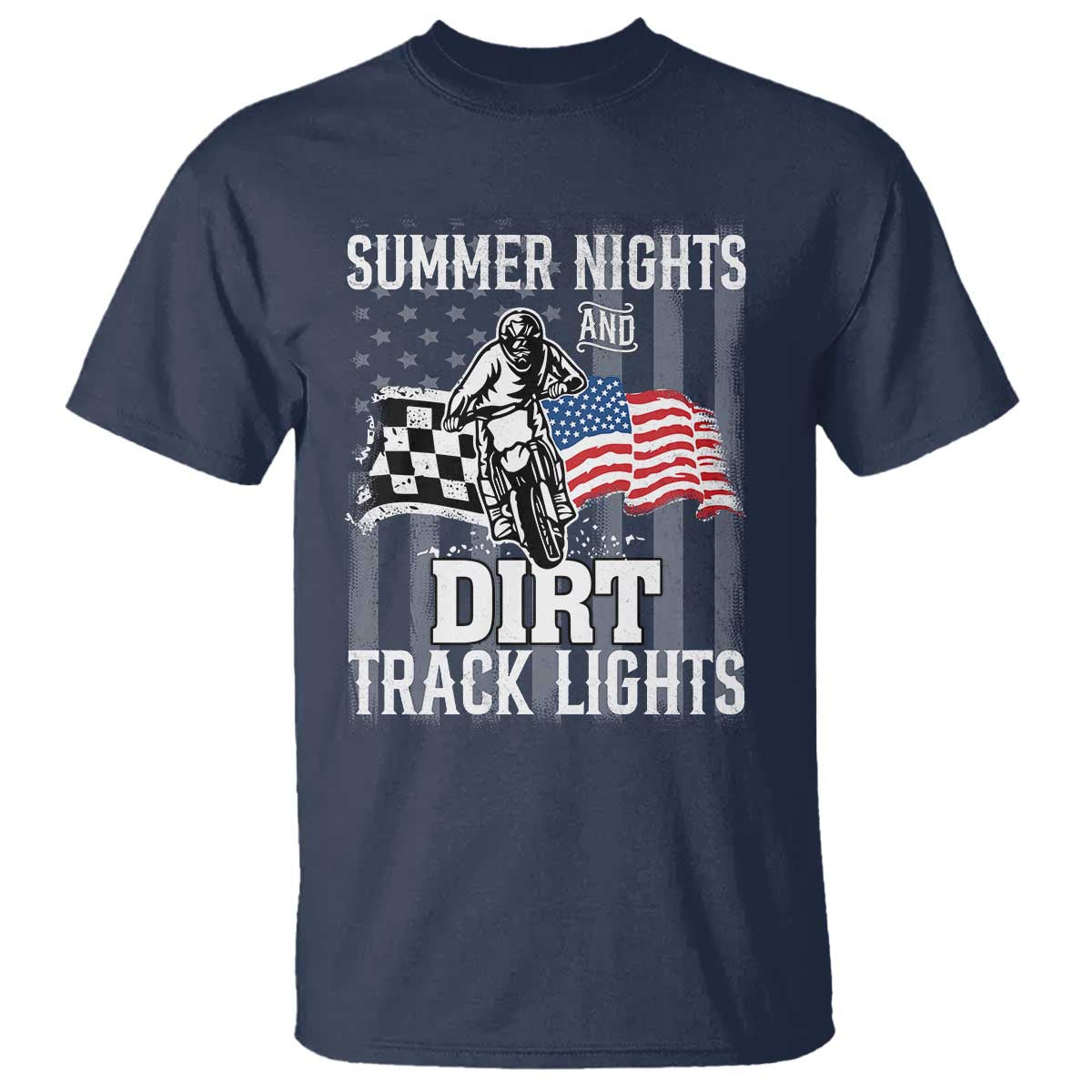 Dirt Bike T Shirt Summer Nights Dirt Track Lights Racing