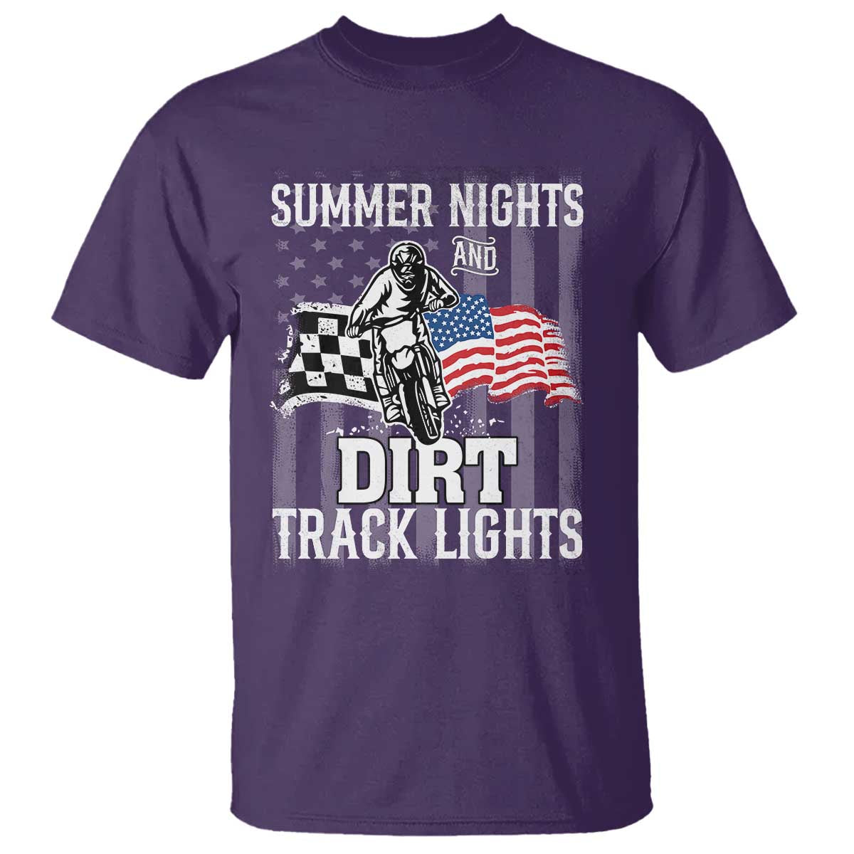 Dirt Bike T Shirt Summer Nights Dirt Track Lights Racing