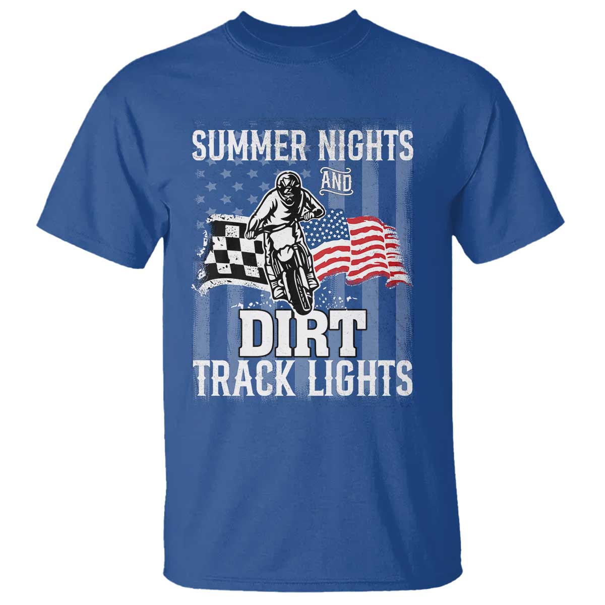 Dirt Bike T Shirt Summer Nights Dirt Track Lights Racing