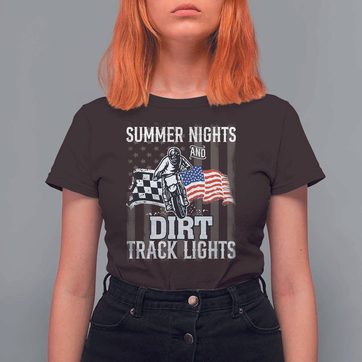 Dirt Bike T Shirt For Women Summer Nights Dirt Track Lights Racing