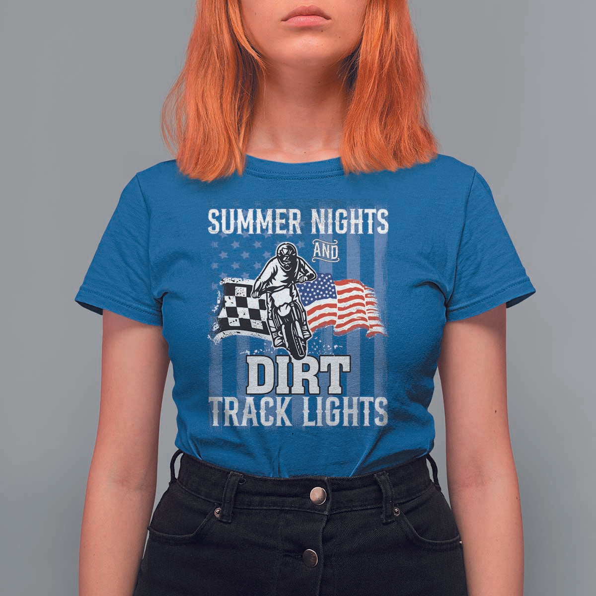 Dirt Bike T Shirt For Women Summer Nights Dirt Track Lights Racing