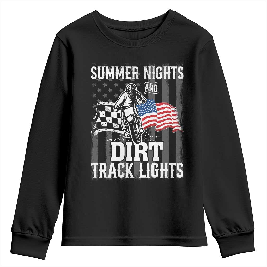 Dirt Bike Youth Sweatshirt Summer Nights Dirt Track Lights Racing