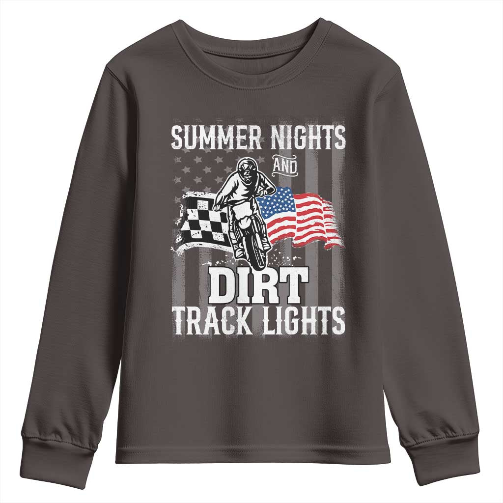 Dirt Bike Youth Sweatshirt Summer Nights Dirt Track Lights Racing
