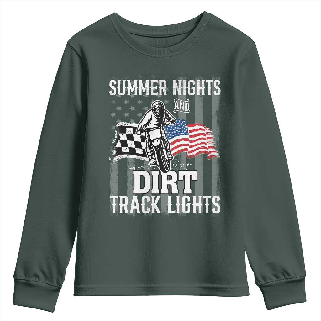 Dirt Bike Youth Sweatshirt Summer Nights Dirt Track Lights Racing