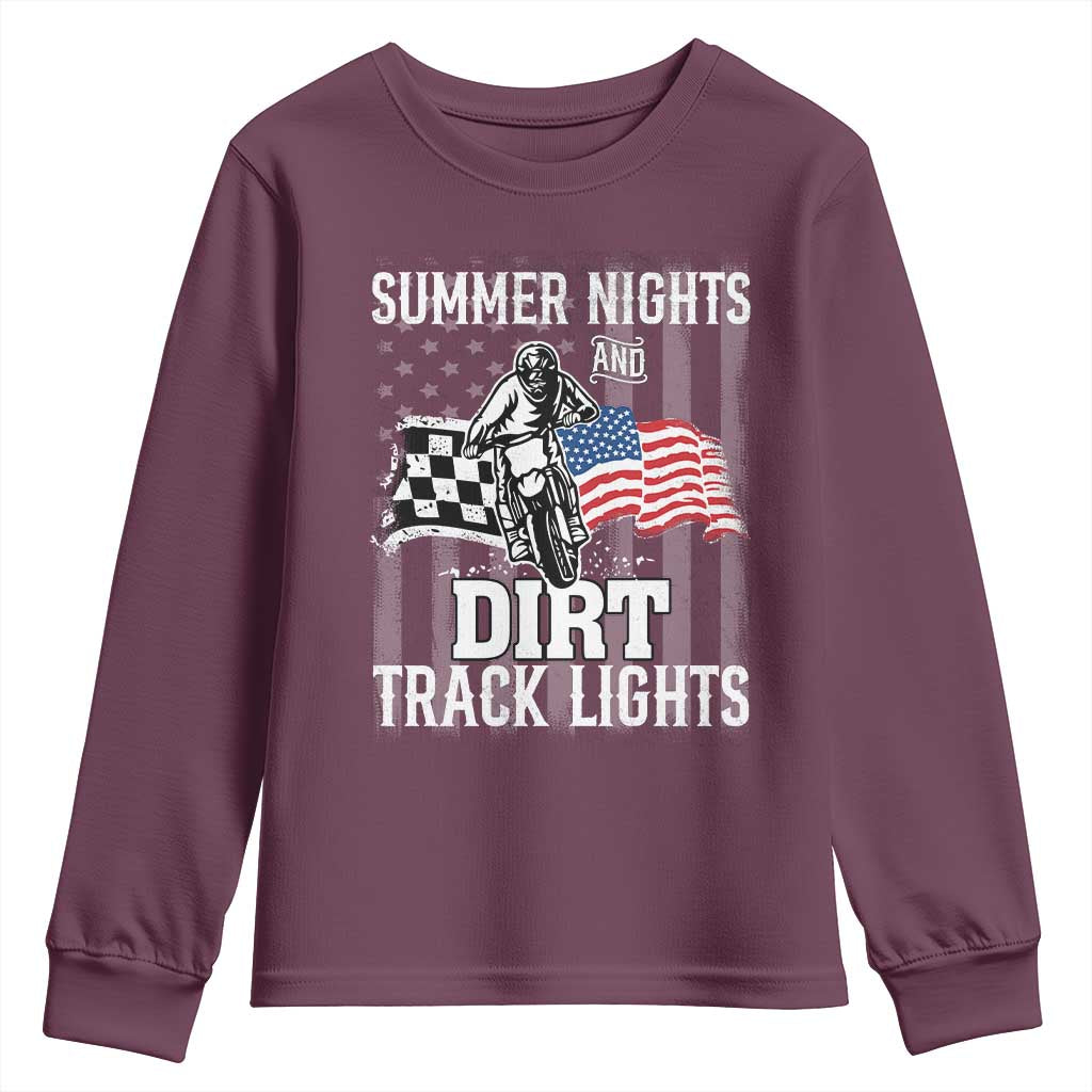 Dirt Bike Youth Sweatshirt Summer Nights Dirt Track Lights Racing
