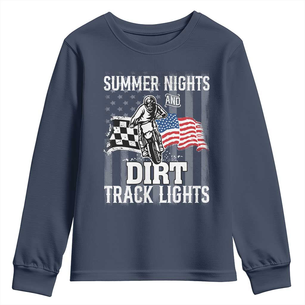 Dirt Bike Youth Sweatshirt Summer Nights Dirt Track Lights Racing