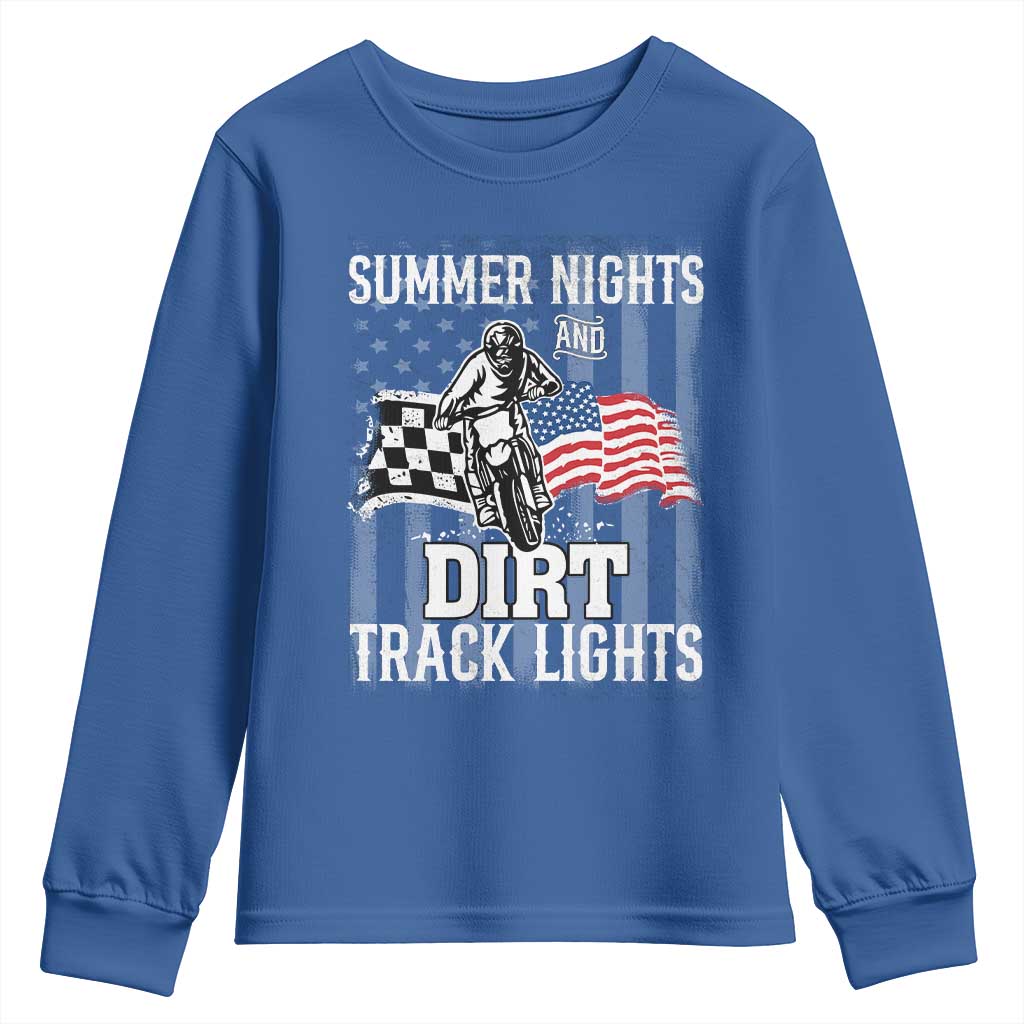 Dirt Bike Youth Sweatshirt Summer Nights Dirt Track Lights Racing