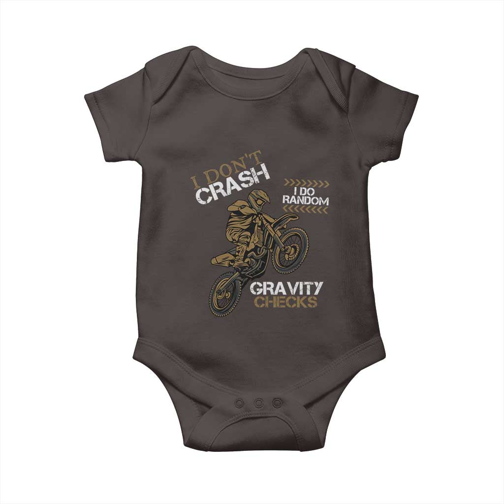 Dirt Bike Baby Onesie I Don't Crash I Do Random Gravity Checks