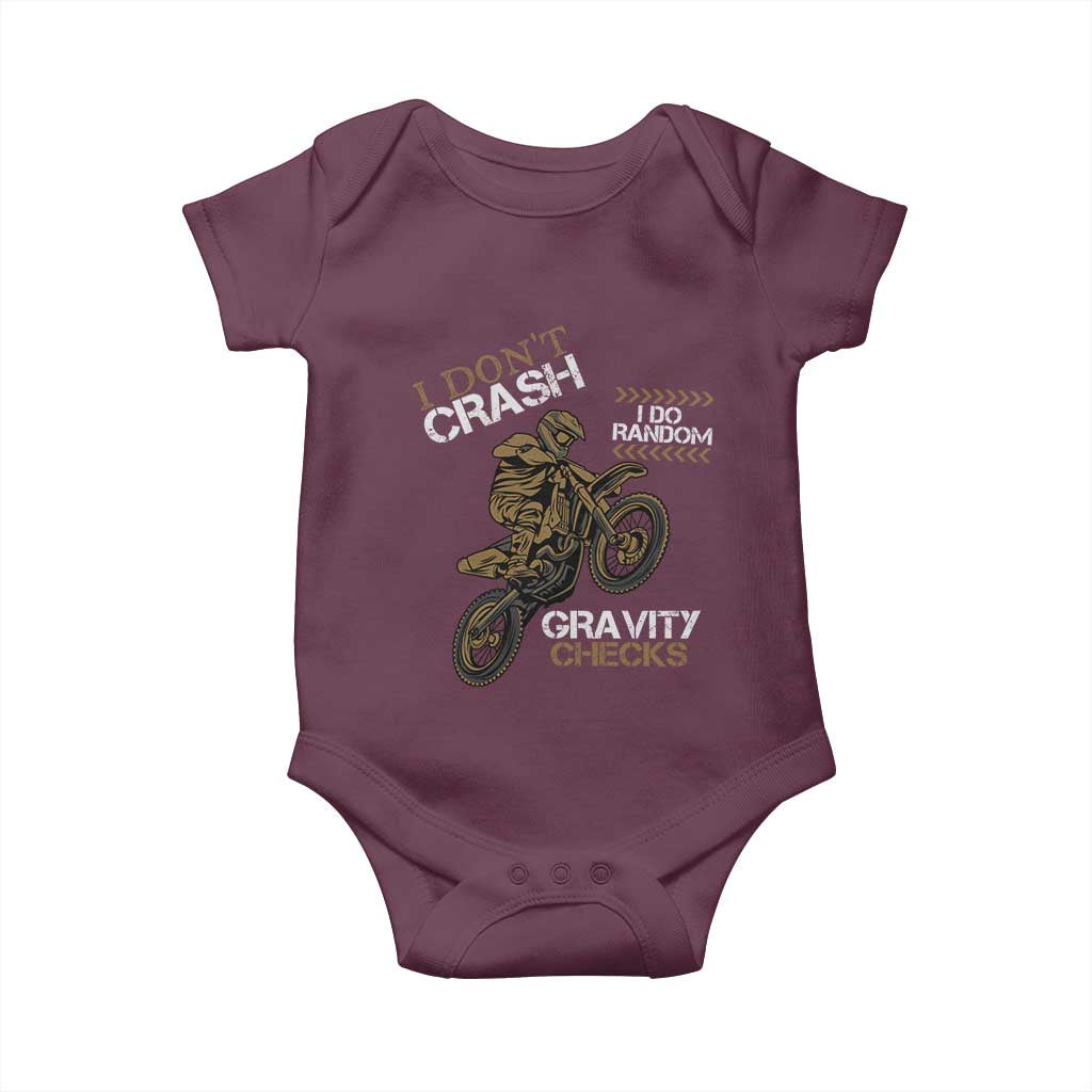 Dirt Bike Baby Onesie I Don't Crash I Do Random Gravity Checks
