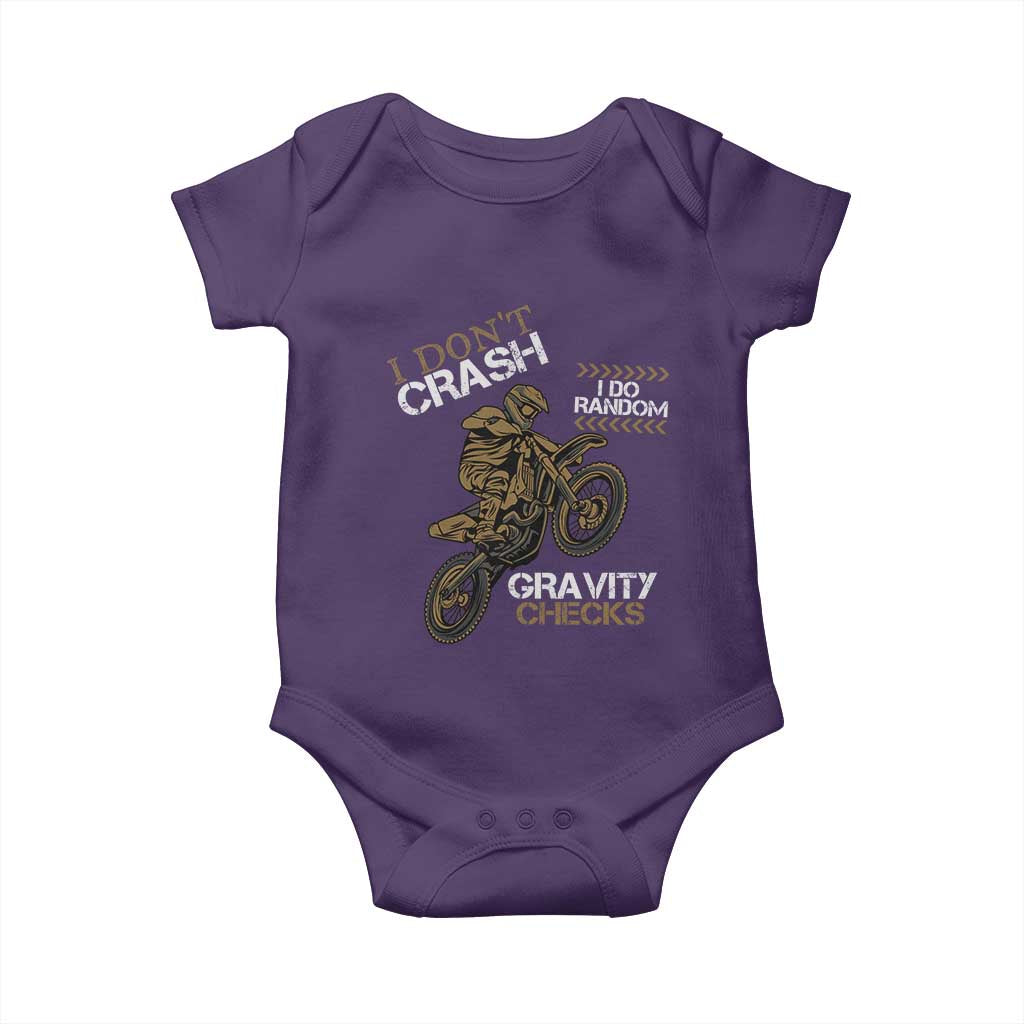 Dirt Bike Baby Onesie I Don't Crash I Do Random Gravity Checks