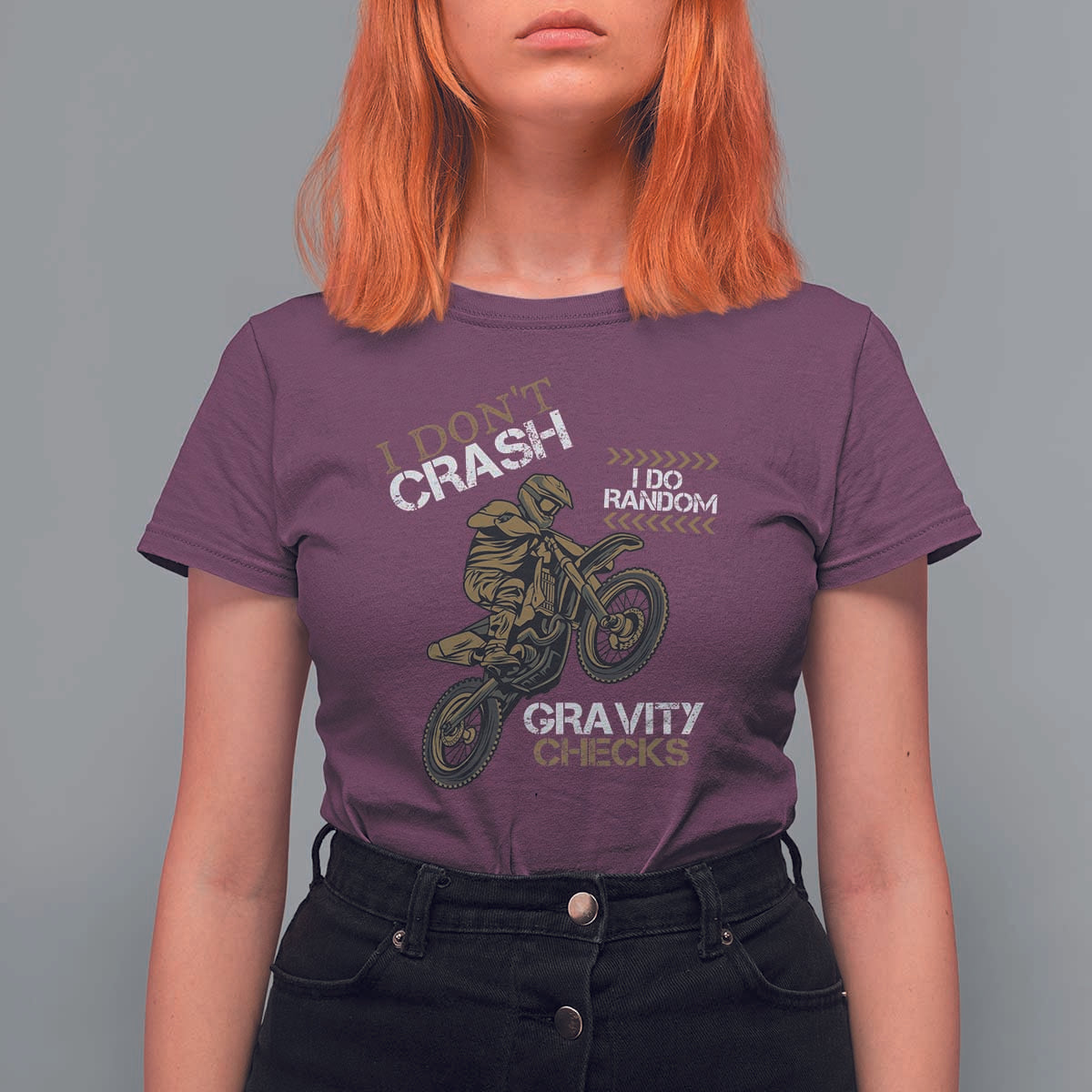 Dirt Bike T Shirt For Women I Don't Crash I Do Random Gravity Checks